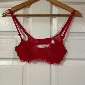 Victoria's Secret Vibrant Red Lace Bra Lingerie Top